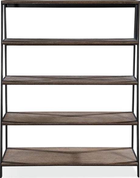 Finch Buckwheat/Antique Bronze Wood and Metal Etagere Bookcase by Modus Furniture at Eve Furniture