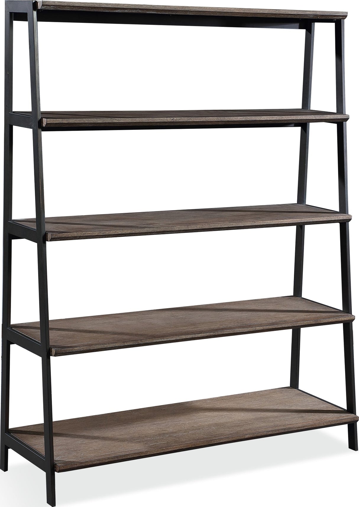 Finch Buckwheat/Antique Bronze Wood and Metal Etagere Bookcase by Modus Furniture at Eve Furniture