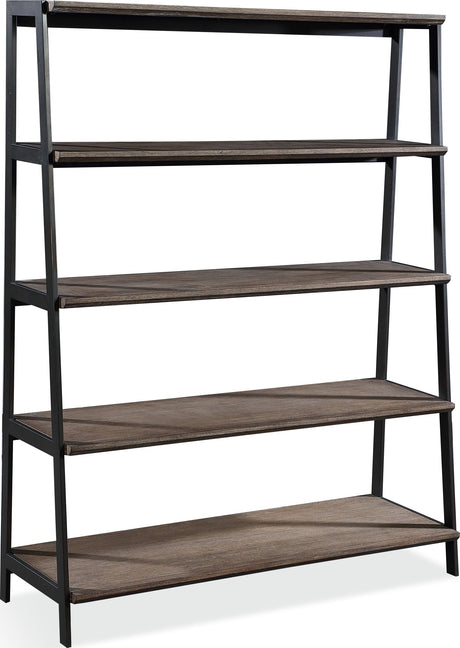 Finch Buckwheat/Antique Bronze Wood and Metal Etagere Bookcase by Modus Furniture at Eve Furniture