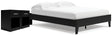 Finch Queen Platform Bed with 2 Nightstands in Black by Ashley at Eve Furniture