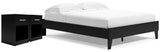 Finch Queen Platform Bed with 2 Nightstands in Black by Ashley at Eve Furniture