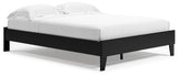 Finch Queen Platform Bed with 2 Nightstands in Black by Ashley at Eve Furniture