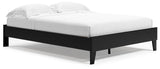 Finch Queen Platform Bed with 2 Nightstands in Black