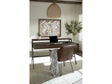 Finch Wood and Metal Secretary Desk in Buckwheat and Antique Bronze by Modus Furniture at Eve Furniture