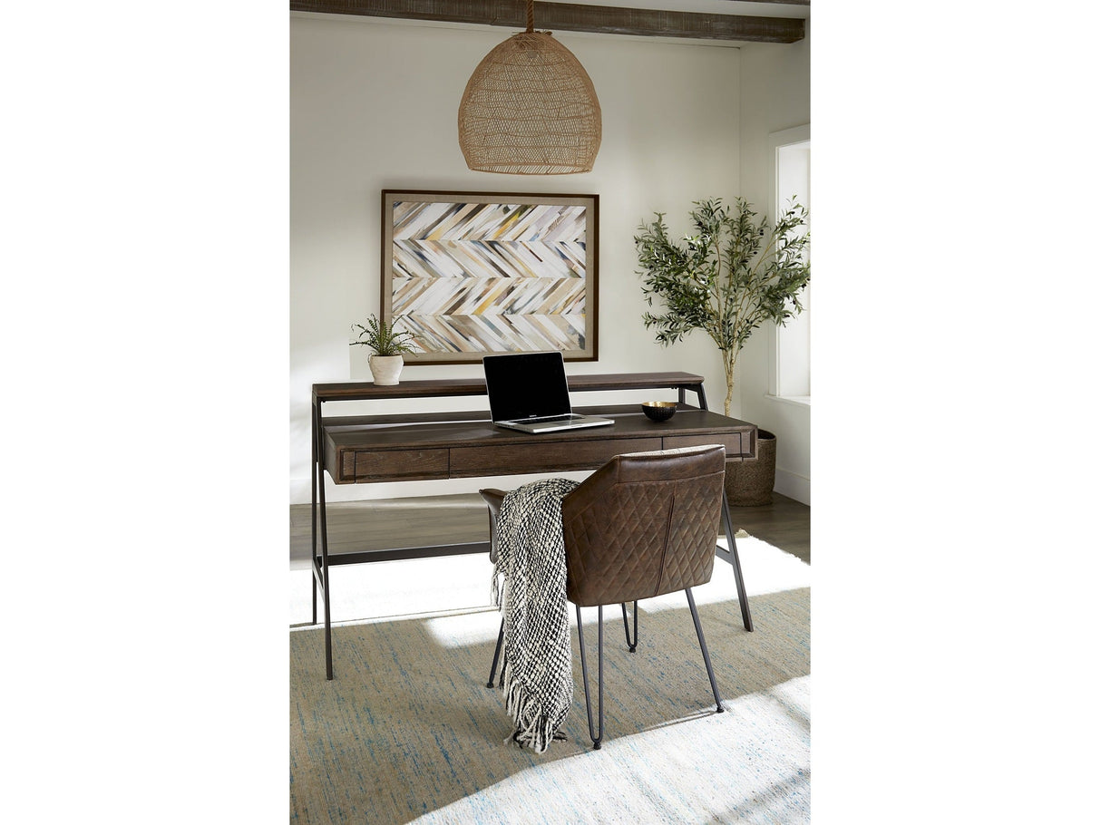 Finch Wood and Metal Secretary Desk in Buckwheat and Antique Bronze by Modus Furniture at Eve Furniture