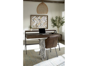 Finch Wood and Metal Secretary Desk in Buckwheat and Antique Bronze by Modus Furniture at Eve Furniture