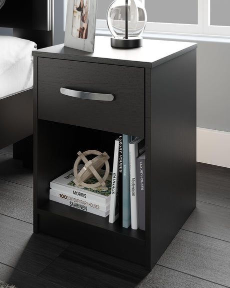 Finch Black Nightstand by Ashley at Eve Furniture