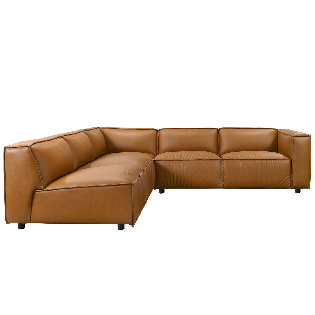 Findlay Mid Century Modern Vegan Leather Corner Sectional Sofa by Ashcroft Furniture at Eve Furniture