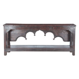 Finely Carved Large Wood Arch Console Table with Bottom Shelf by Home Trends & Design at Eve Furniture