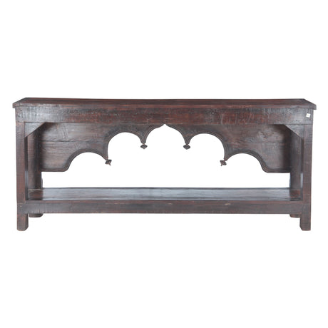Finely Carved Large Wood Arch Console Table with Bottom Shelf by Home Trends & Design at Eve Furniture