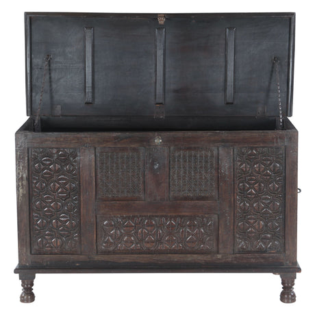 Finely Carved Wood Console Table with Built In Storage by Home Trends & Design at Eve Furniture