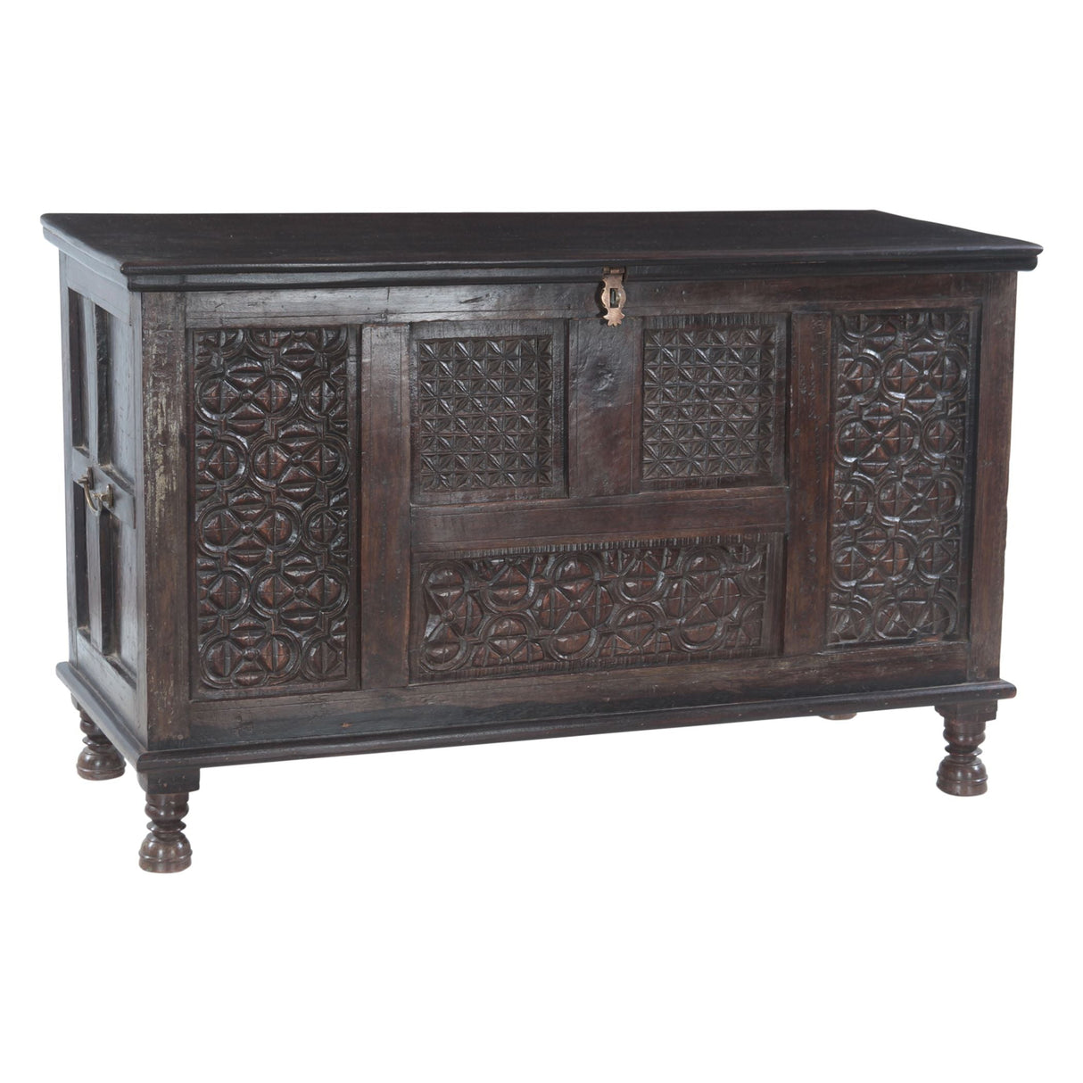 Finely Carved Wood Console Table with Built In Storage by Home Trends & Design at Eve Furniture