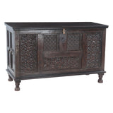 Finely Carved Wood Console Table with Built In Storage by Home Trends & Design at Eve Furniture