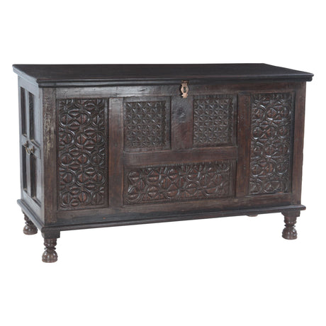 Finely Carved Wood Console Table with Built In Storage by Home Trends & Design at Eve Furniture