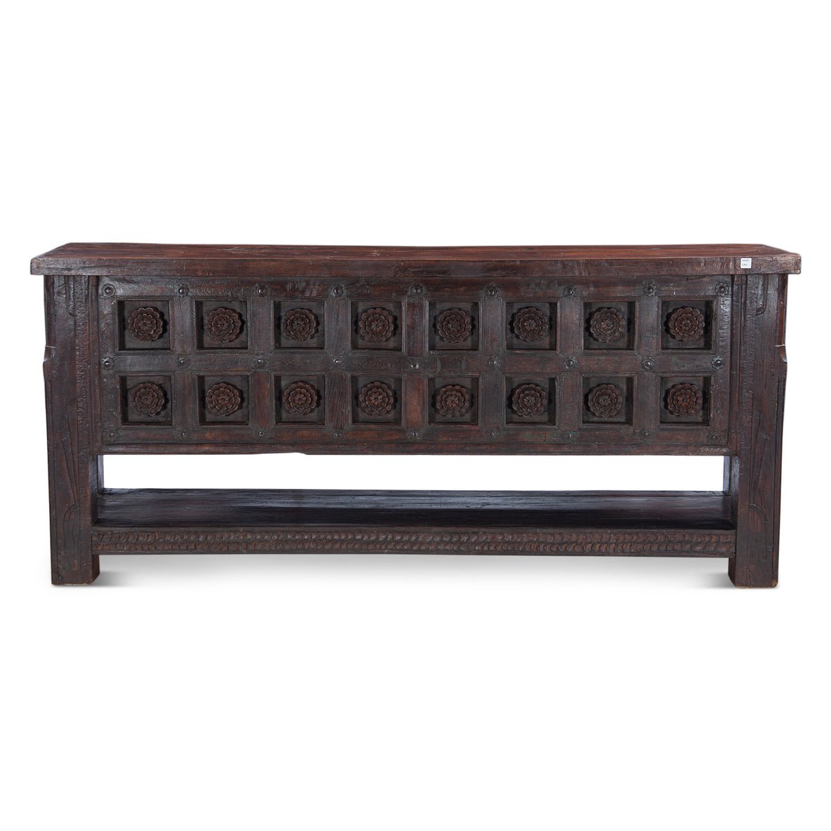 Finely Carved Wood Door Console Table with Bottom Shelf by Home Trends & Design at Eve Furniture