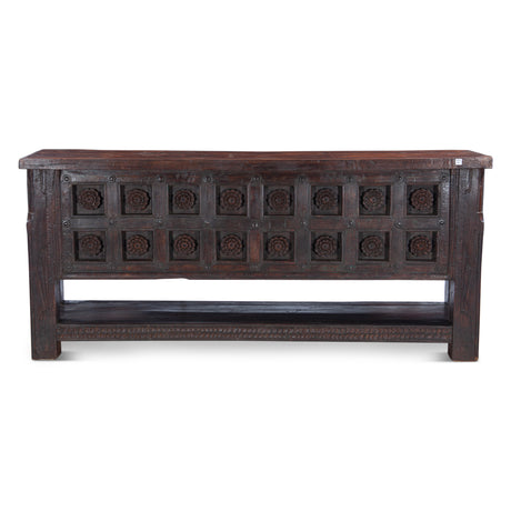 Finely Carved Wood Door Console Table with Bottom Shelf by Home Trends & Design at Eve Furniture
