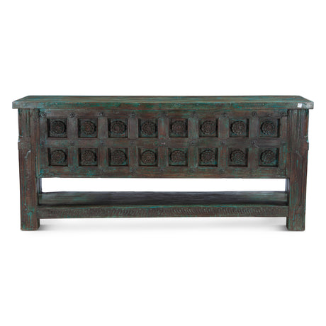 Finely Carved Wood Door Console Table with Bottom Shelf by Home Trends & Design at Eve Furniture
