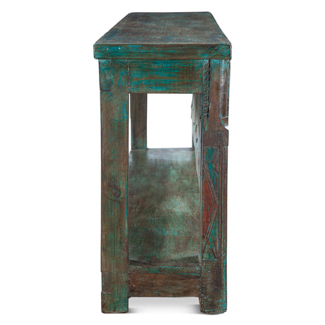 Finely Carved Wood Door Console Table with Bottom Shelf by Home Trends & Design at Eve Furniture