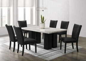 Finland PU Genuine Marble 7-Piece Dining Set by Happy Homes at Eve Furniture