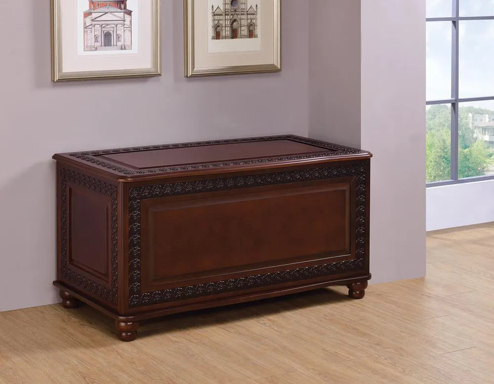 Finlay Deep Tobacco Flip Open Storage Cedar Chest by Coaster at Eve Furniture