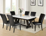 Finley 7 Piece Marble Top Dining(Table & 6 Side Chairs)