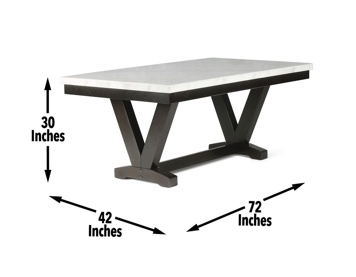 Finley 72 inch White Marble Top Dining Table