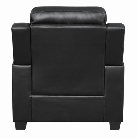 Finley Black Upholstered Padded Arm Tufted Living Room Set by Coaster at Eve Furniture
