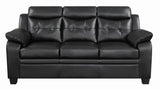 Finley Black Upholstered Padded Arm Tufted Living Room Set by Coaster at Eve Furniture