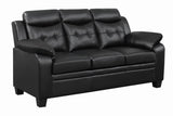 Finley Black Upholstered Padded Arm Tufted Living Room Set by Coaster at Eve Furniture