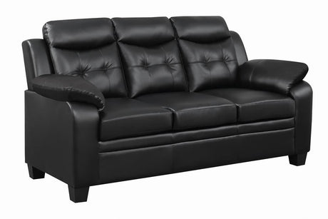 Finley Black Upholstered Padded Arm Tufted Living Room Set by Coaster at Eve Furniture