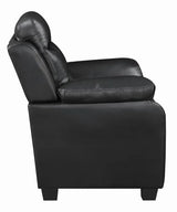Finley Black Upholstered Padded Arm Tufted Living Room Set by Coaster at Eve Furniture