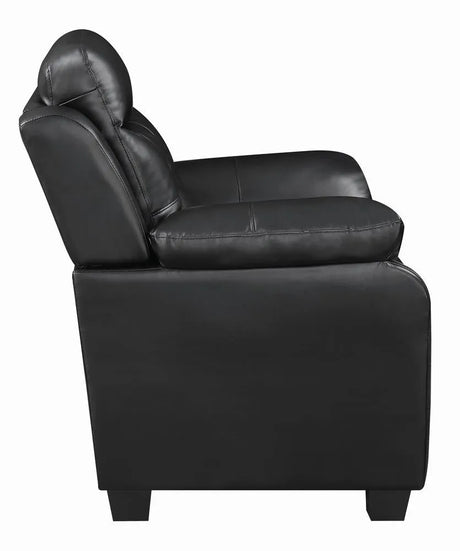 Finley Black Upholstered Padded Arm Tufted Living Room Set by Coaster at Eve Furniture
