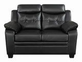Finley Black Upholstered Padded Arm Tufted Living Room Set by Coaster at Eve Furniture