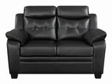 Finley Black Upholstered Padded Arm Tufted Living Room Set by Coaster at Eve Furniture