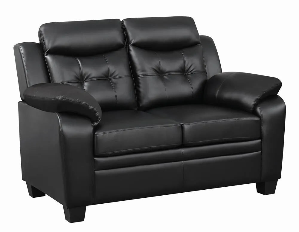 Finley Black Upholstered Padded Arm Tufted Living Room Set by Coaster at Eve Furniture