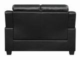 Finley Black Upholstered Padded Arm Tufted Living Room Set by Coaster at Eve Furniture