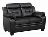 Finley Black Tufted Upholstered Loveseat by Coaster at Eve Furniture