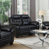 Finley Black Tufted Upholstered Loveseat by Coaster at Eve Furniture