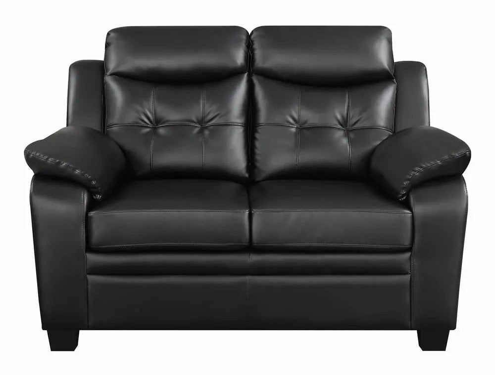 Finley Black Upholstered Padded Arm Tufted Living Room Set by Coaster at Eve Furniture