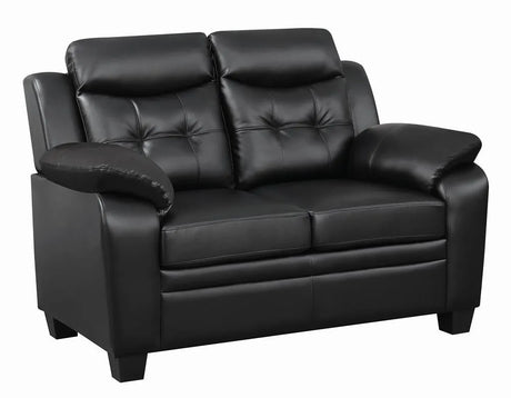 Finley Black Upholstered Padded Arm Tufted Living Room Set by Coaster at Eve Furniture