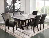 Finley Dark Cherry Marble Top Dining Room Set by Steve Silver at Eve Furniture