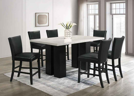 Finley PU Genuine Marble Counter Height Table & 6 Chairs by Happy Homes at Eve Furniture