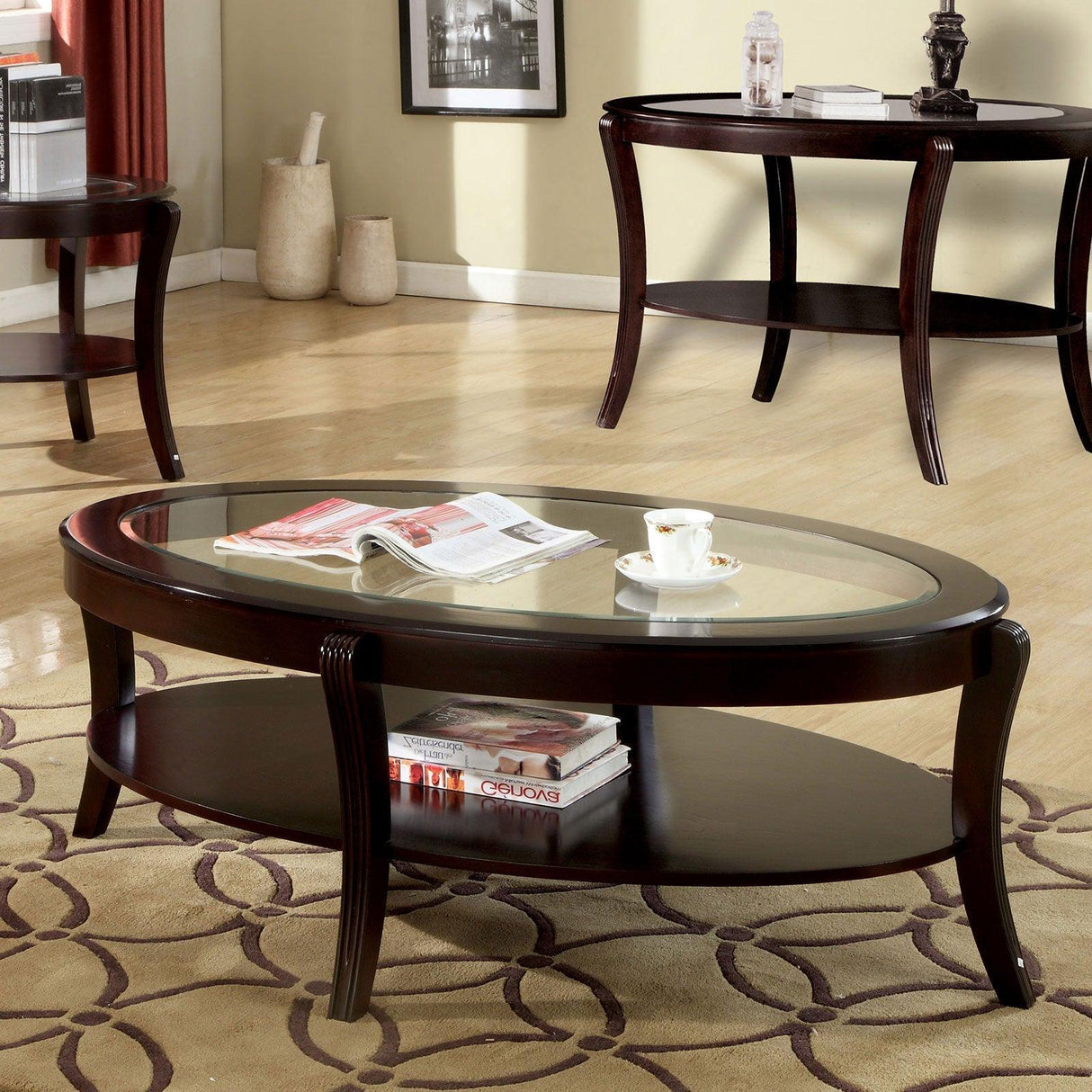 Finley Espresso Coffee Table by Furniture of America at Eve Furniture
