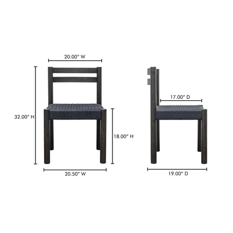 Finn Black Dining Chair (Set of 2) by MOES at Eve Furniture