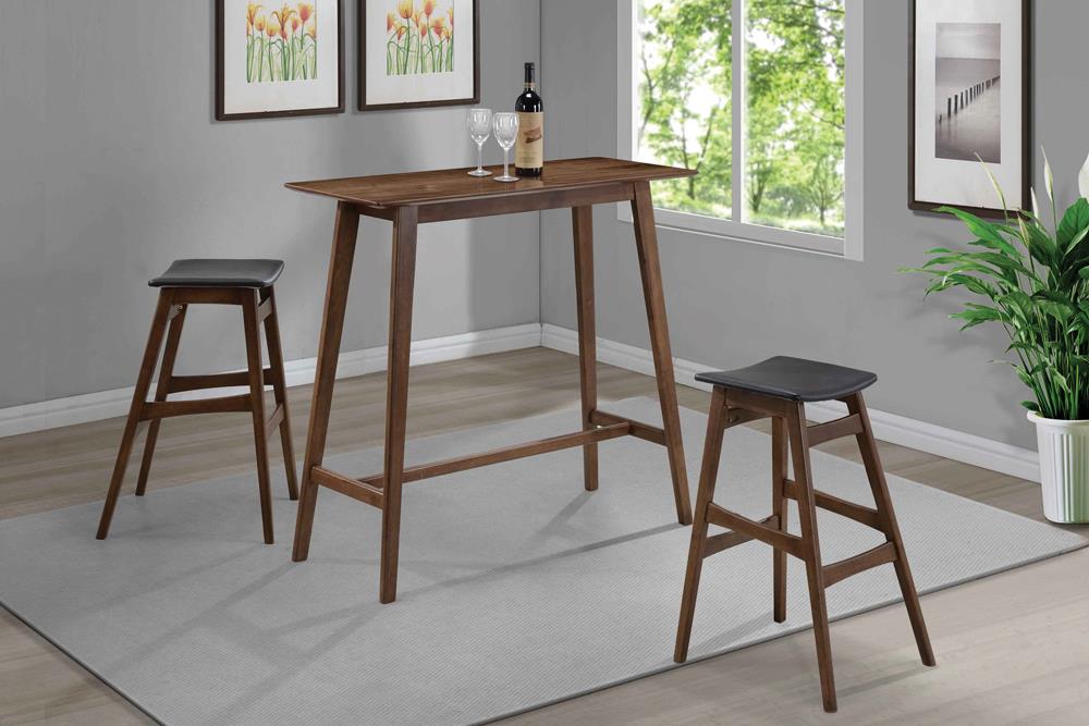 Finnick Dark Gray/Walnut Tapered Legs Bar Stools, Set of 2