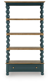 Finnworth Blue/Brown 70" Bookcase by Ashley at Eve Furniture