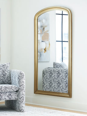 Fintan Gold Finish Floor Mirror by ASHLEY FURNITURE at Eve Furniture
