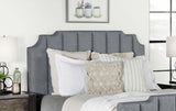 Fiona Upholstered Panel Bed Light Gray