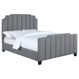 Fiona Upholstered Panel Bed Light Gray