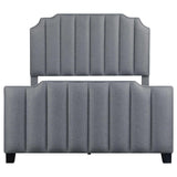 Fiona Upholstered Panel Bed Light Gray